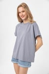 Kadın Bisiklet Yaka Oversize T-Shirt 240161 -