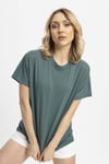 Kadın Bisiklet Yaka Oversize T-Shirt 240161 -