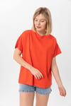 Kadın Bisiklet Yaka Oversize T-Shirt 240161 -