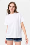 Kadın Bisiklet Yaka Oversize T-Shirt 240161 -