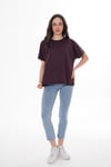 Kadın Bisiklet Yaka Oversize T-Shirt 250019 -