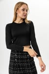 Kadın Bisiklet Yaka Scuba Crop Bluz