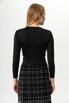 Kadın Bisiklet Yaka Scuba Crop Bluz