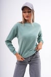 Kadın Bisiklet Yaka Selanik Örme Sweatshirt 255010 -