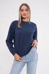 Kadın Bisiklet Yaka Selanik Örme Sweatshirt 255010 -