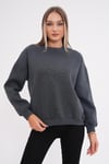 Kadın Bisiklet Yaka Üç İplik Oversize Sweatshirt 245075 -