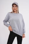 Kadın Bisiklet Yaka Üç İplik Oversize Sweatshirt 245075 -