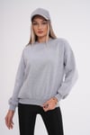 Kadın Bisiklet Yaka Üç İplik Oversize Sweatshirt 245075 -
