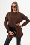 Kadın Bisiklet Yaka Yırtmaç Detaylı Sweat Tunik 255069 -