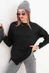 Kadın Bisiklet Yaka Yırtmaç Detaylı Sweat Tunik 255069 -