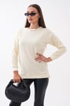 Kadın Bisiklet Yaka Yırtmaç Detaylı Sweatshirt 255261 - 265043
