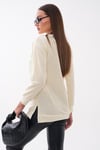 Kadın Bisiklet Yaka Yırtmaç Detaylı Sweatshirt 255261 - 265043