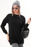 Kadın Bisiklet Yaka Yırtmaç Detaylı Sweat Tunik 255069 -