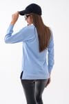 Kadın Bisiklet Yaka Yırtmaç Detaylı Sweatshirt 255261 - 265043
