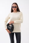 Kadın Bisiklet Yaka Yırtmaç Detaylı Sweatshirt 255261 - 265043