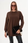 Kadın Bisiklet Yaka Yırtmaç Detaylı Sweat Tunik 255069 -