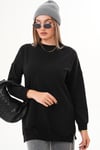 Kadın Bisiklet Yaka Yırtmaç Detaylı Sweat Tunik 255069 -