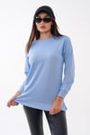 Kadın Bisiklet Yaka Yırtmaç Detaylı Sweatshirt 255261 - 265043