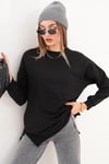 Kadın Bisiklet Yaka Yırtmaç Detaylı Sweat Tunik 255069 -