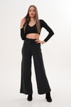Kadın Bol Paça Triko Örme Pantolon 255166 -