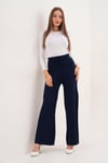 Kadın Bol Paça Triko Örme Pantolon 255166 -