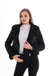 Kadın Çapraz Fermuar Detaylı İçi Peluş Süet Ceket 245372 -