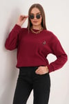 Kadın Ceylan Nakışlı Selanik Örme Sweatshirt 255432 -