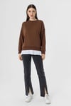 Kadın Çift Görünüm Detaylı Bisiklet Yaka Sweatshirt