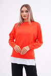 Kadın Çift Görünüm Detaylı Bisiklet Yaka iki İplik Sweatshirt 245112 -