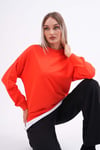 Kadın Çift Görünüm Detaylı Bisiklet Yaka iki İplik Sweatshirt 245112 -