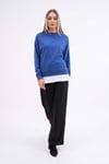 Kadın Çift Görünüm Detaylı Bisiklet Yaka iki İplik Sweatshirt 245112 -