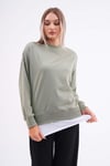 Kadın Çift Görünüm Detaylı Bisiklet Yaka iki İplik Sweatshirt 245112 -