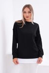 Kadın Çift Görünüm Detaylı Bisiklet Yaka iki İplik Sweatshirt 245112 -