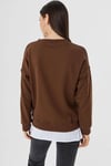 Kadın Çift Görünüm Detaylı Bisiklet Yaka Sweatshirt