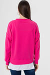 Kadın Çift Görünüm Detaylı Bisiklet Yaka Sweatshirt