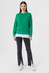 Kadın Çift Görünüm Detaylı Bisiklet Yaka Sweatshirt