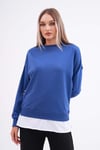 Kadın Çift Görünüm Detaylı Bisiklet Yaka iki İplik Sweatshirt 245112 -