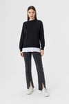 Kadın Çift Görünüm Detaylı Bisiklet Yaka Sweatshirt