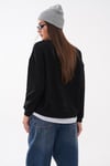 Kadın Çift Görünüm Detaylı Önü Taş İşlemeli İki İplik Sweatshirt 265089 -