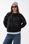 Kadın Çift Görünüm Detaylı Önü Taş İşlemeli İki İplik Sweatshirt 265089 -