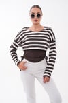 Kadın Çift Görünümlü Çizgi Detaylı Bluz 265244 -