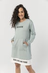 Kadın Çift Görünümlü Kanguru Cepli Bisiklet Yaka Uzun Sweatshirt