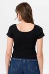 Kadın Çıtçıtlı Kaşkorse Crop Bluz