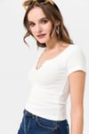 Kadın Çıtçıtlı Kaşkorse Crop Bluz