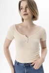 Kadın Çıtçıtlı Kaşkorse Crop Bluz