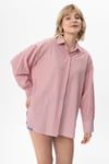 Kadın Çizgi Desenli Oversize Gömlek