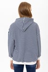 Kadın Çizgi Detaylı Kapüşonlu Oversize Sweatshirt