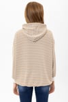 Kadın Çizgi Detaylı Kapüşonlu Oversize Sweatshirt