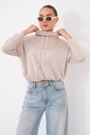 Kadın Dik Yaka Altı Lastik Detaylı Modal Sweatshirt 265194 -