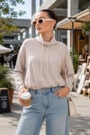 Kadın Dik Yaka Altı Lastik Detaylı Modal Sweatshirt 265194 -